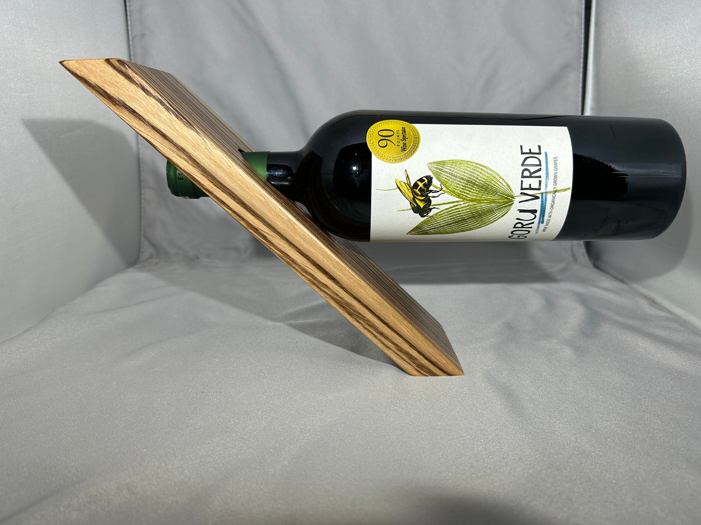 Zebra Wood Floating Bottle Holder